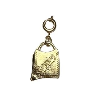 Diamonds Intl Shopping Bag Charm Gold Tone Spring Ring J-10C